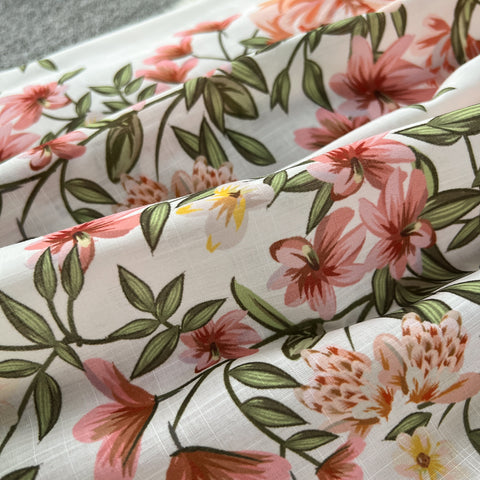 Courtly Floral Printed Short-sleeve Dress