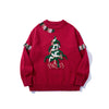 Vintage Christmas Tree Fringed Sweater