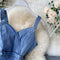 Chic Waist-slimming Denim Slip Dress