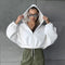 Drawstring Zipped Hooded Outwear