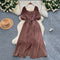 French Style Solid Color A-line Dress