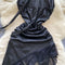 Irregular Design Pleated Black Dress
