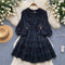 French Style V-neck Lace Puffy Dress