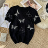 Premium Butterfly Beaded Black Sweater