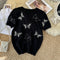 Premium Butterfly Beaded Black Sweater