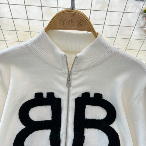 Zipped Cardigan&Trousers Casual 2Pcs