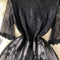 Vintage Black Puffy Lace Dress