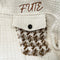 Lapeled Houndstooth Patchwork Baseball Jacket