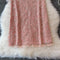 Elegant Fringed Lace Pink Skirt