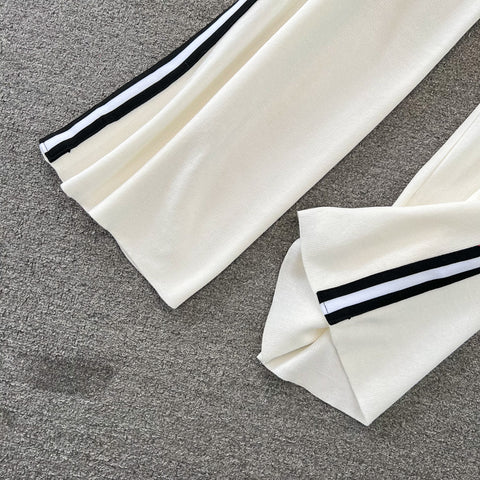 Zipped Cardigan&Trousers Casual 2Pcs