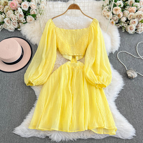 Sexy Low-cut Puffy Short Dress