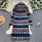 Thermal Tweed Color Blocking Coat