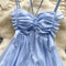 Irregular Design Pleated Chiffon Halter Dress