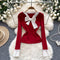 High-end Lace Bow Bottoming Knitwear