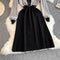 Casual Patchwork Hooded Black Dress