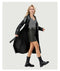 Crease-resistant Black PU Trench Coat