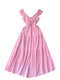 Mori Lace-up Ruffled A-line Dress