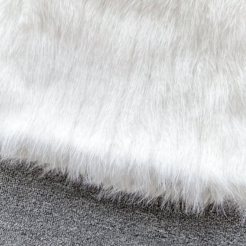 Tube Top&Skirt White Furry 2Pcs