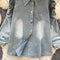 Denim Shirt & Vest Korean Style 2Pcs