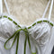 Sexy Green Lace-up White Camisole