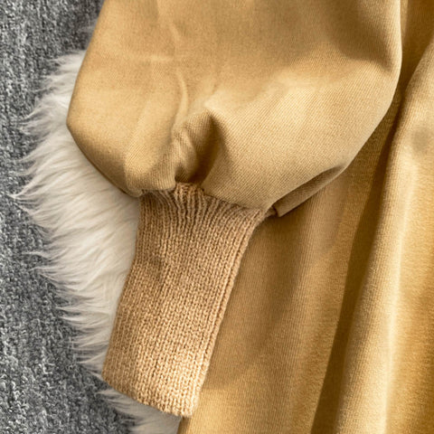 Faux Two-pieces Knitted Patchwork Dress