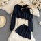 Hoodie&Cardigan&Skirt Lace-up 3Pcs