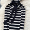 Niche Color-blocking Striped Knit Dress