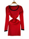 Color Blocking Slim Knitted Dress