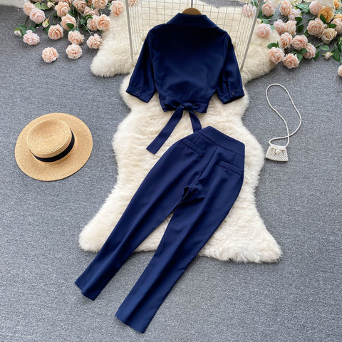 Bow Blazer&Trousers OL 2Pcs