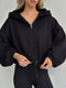 Drawstring Zipped Hooded Outwear