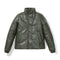 Stand Collar Zipped Quilted Cotton Jacket