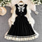 Bow Embroidered Pleated Knitted Dress