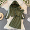 Hooded Jacket&Vest Dress Chic 2Pcs