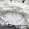 Courtly Lace-up Ruffled White Dress