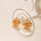 French Irregular Design Flower Earrings