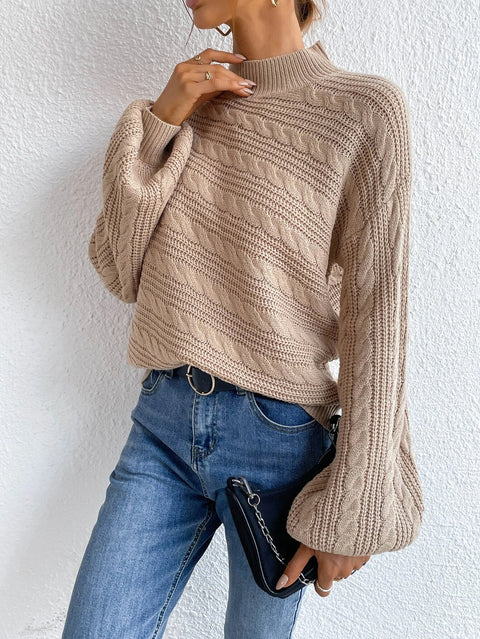 Slant Twisted Knitted Loose-fit Sweater