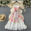 High-end Bow Floral Slip Dress