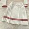 Color Blocking Knitwear&Pleated Skirt 2Pcs