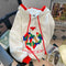 Heart Pattern Embroidered Fleece Hoodie