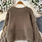 Vintage Twisted Crewel Thickened Sweater