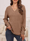 V-neck Tip Striped Textiles Sweater