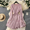 Fairy Hollow-knitted Ruffled Dress