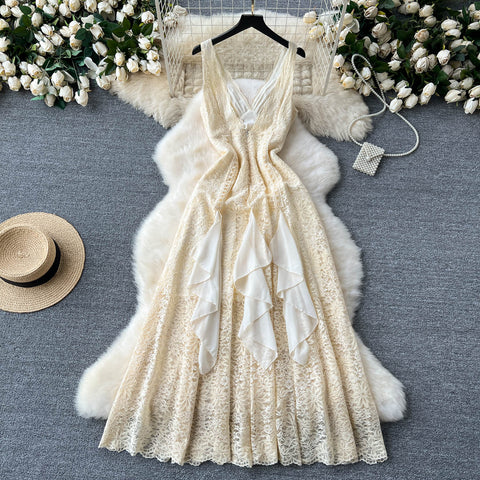 Niche Ruffle Fringed Slip Dress