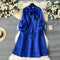 Bow-tie Solid Color Ruffled Dress