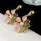 French Retro Pink Flower Earrings