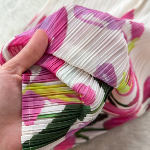 High-end Pleated Floral Printed Dress