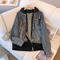 Hooded Faux Two-pieces Denim Jacket