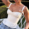 Sweetie Bow Lace-up White Camisole