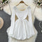 Round Collar Puffy Pleated Dress