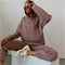 Hooded Sweatshirt&Trousers Draped 2Pcs